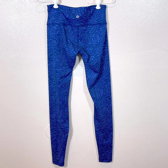 Lululemon Wunder Under Pant III Samba Snake Kayak Blue Hero Blue size 4 - Picture 4 of 9